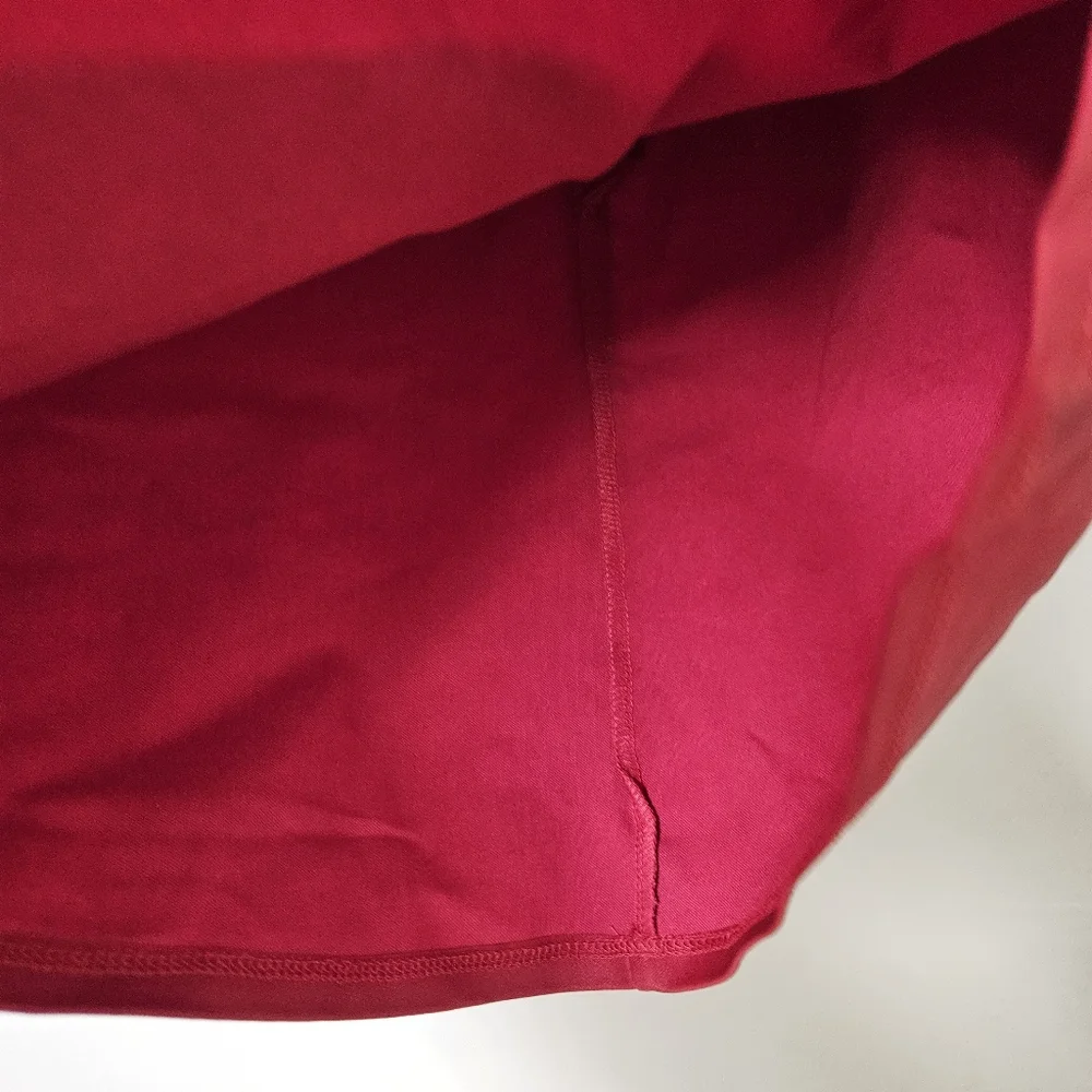 Elegant Red Wrap Skirt Women Size L - Picture 9 of 15